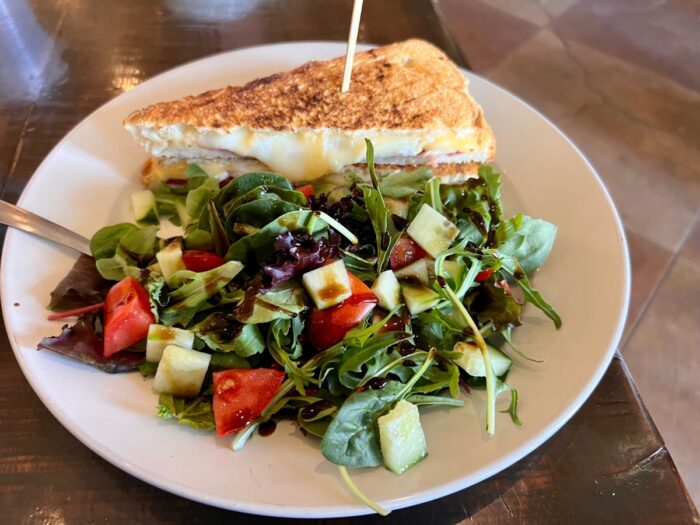 sandwich and salad at Kollective Coffee and Tea 