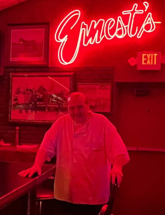 Chef Ernest Palmisano at Ernest's Orleans Restaurant and cocktail lounge