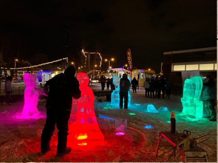 ice carvers at Meltdown Winter Ice Festival Richmond Indiana