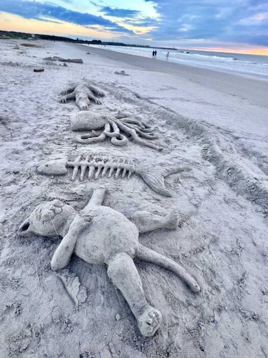 sand sculptures at the Cape Canaveral beach