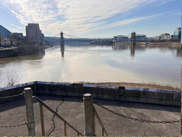 View of Roebling Bridge from General James Taylor Park