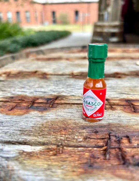 mini bottle of Tabasco sauce