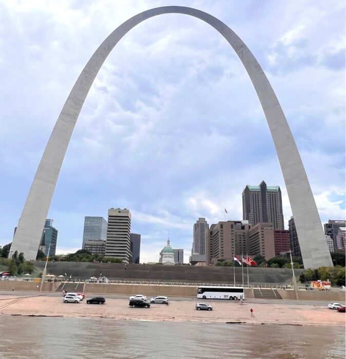 view from Gateway Arch Riverboats in St. Louis