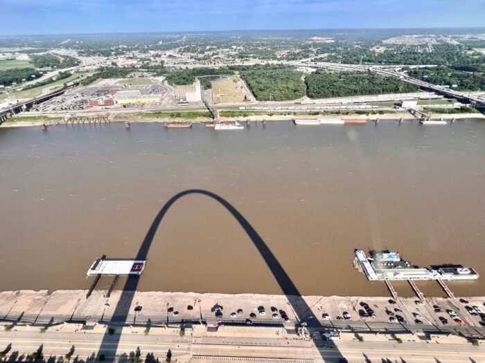 view from the top of the Gateway Arch in St. Louis