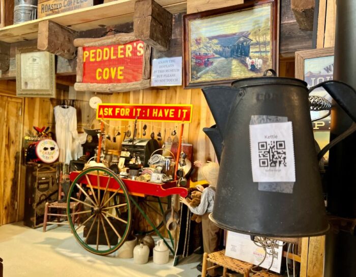 QR code in the Country Store at Heritage Farm 