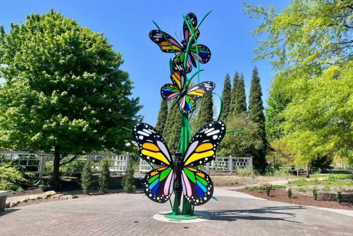 butterfly sculpture at Western Kentucky Botanical Garden Owensboro KY