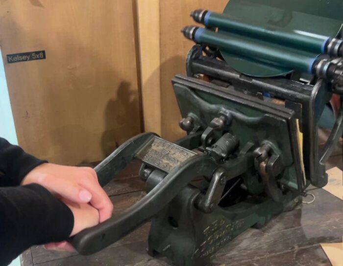 hand press at Heritage Farm 1