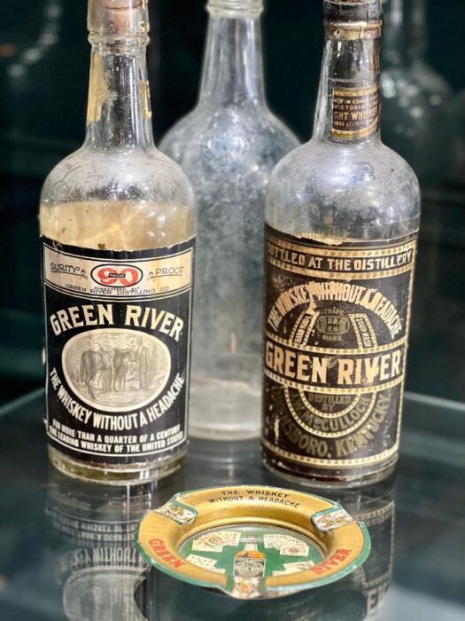 old bourbon bottles for Green River Distilling Co.