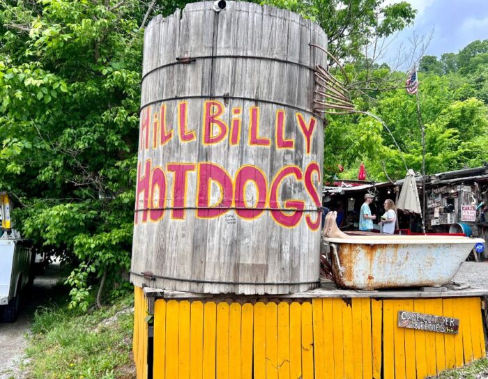 sign at Hilllbilly Hot Dogs 