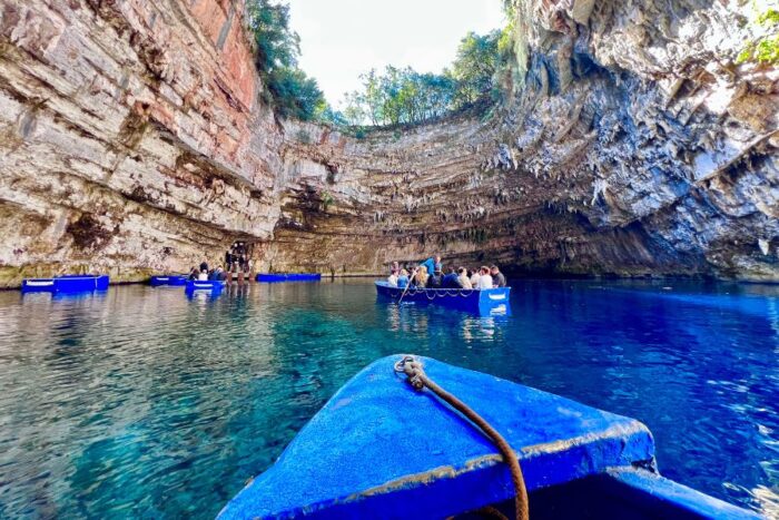 boat excursion Kefalonia's Melissani Cave in Greece 