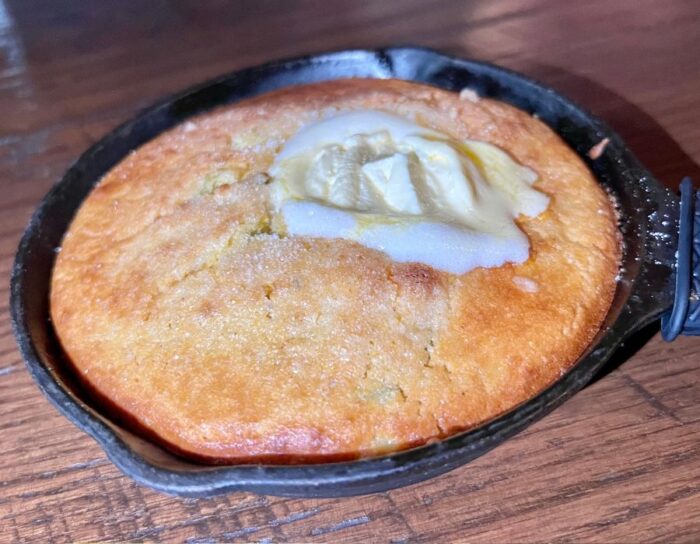 cornbread in a skillet at Hometown Roots Henderson KY