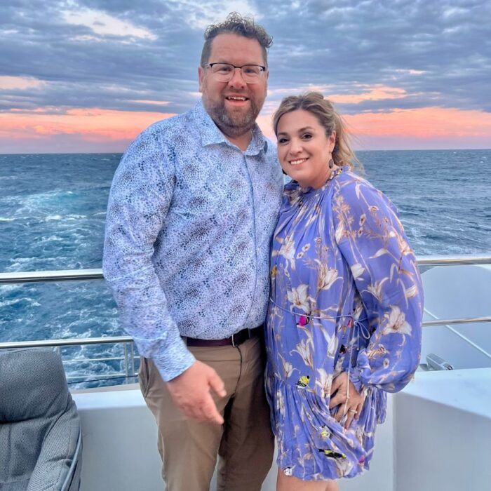 couple on the Emerald Azzurra luxury yacht