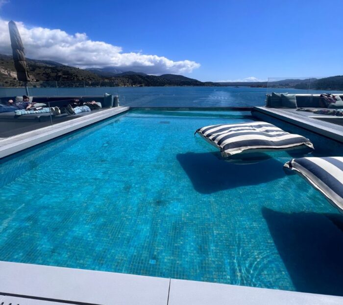 infinity pool on Emerald Azzurra luxury yacht