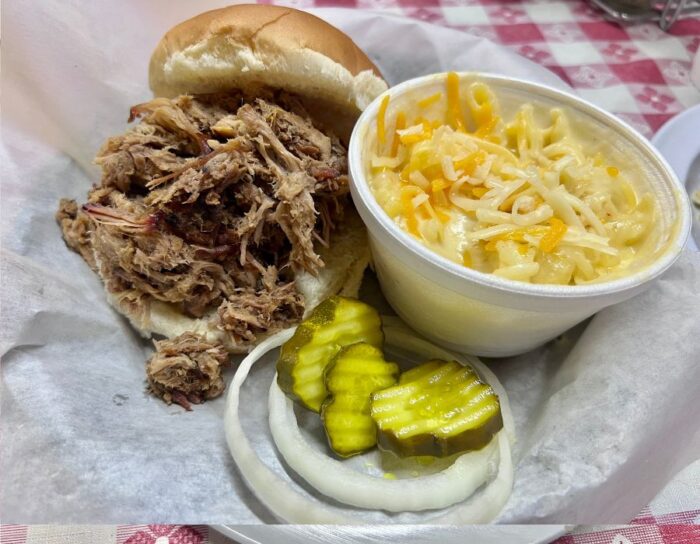 pulled pork sandwich at Swaggy P's BBQ and Catering Hanson Kentucky