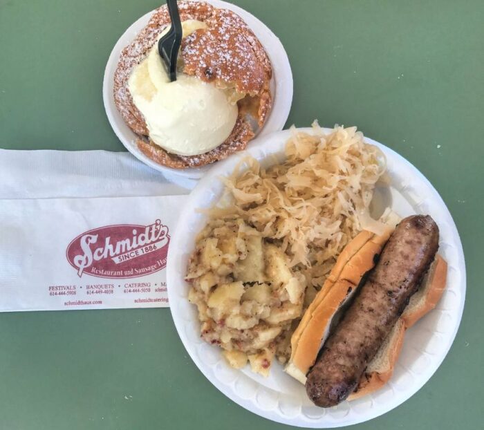 Schmidt's Sausage and Cream puff at the Ohio State Fair 