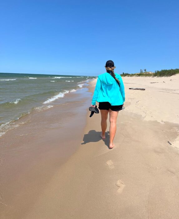 beach walk to  Big Sable Point Lighthouse in Ludington State Park 