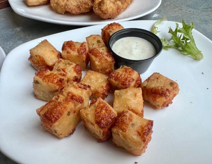 beer battered cheese curds at Jamesport Brewing Company