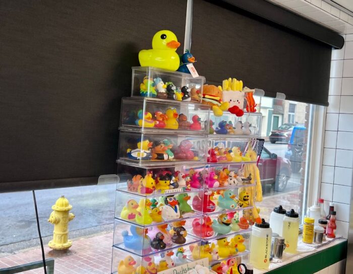rubber ducks at Ferrell's Snappy Service diner in Madisonville, KY