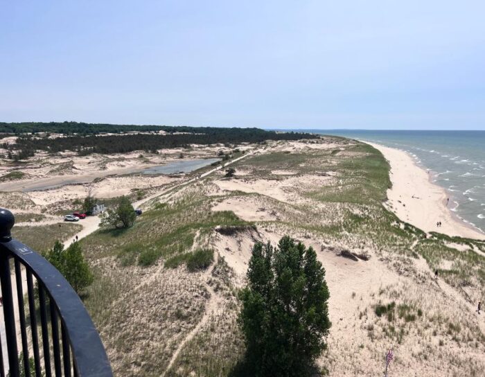 view from the top of Big Sable Point Lighthouse 