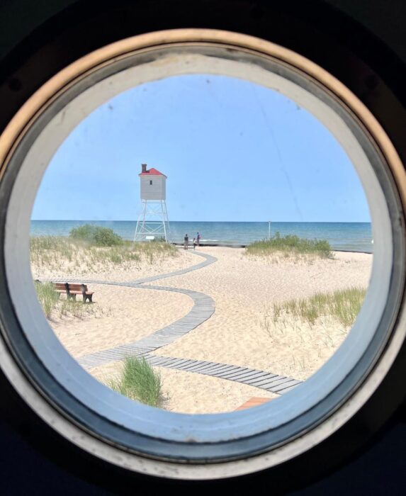 views from stairs in Big Sable Point Lighthouse 