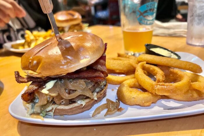Moody blues burger at Haley's Sports Bar and Grill