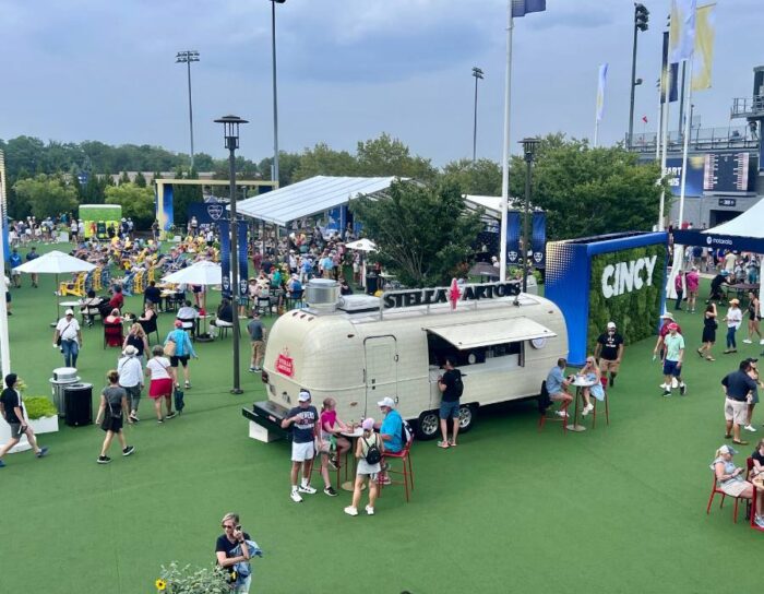 View of the ground at Western and Southern Open from the Top Deck