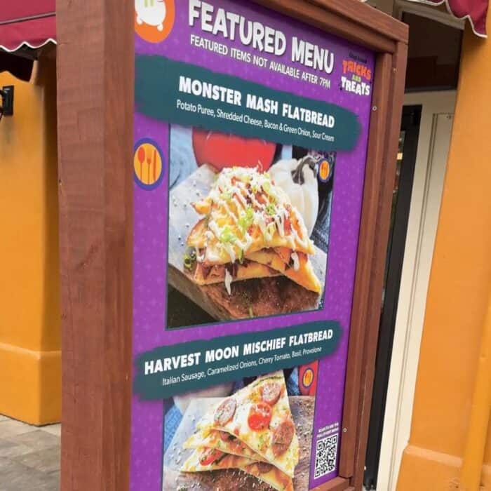 Featured menu at Kings Island 