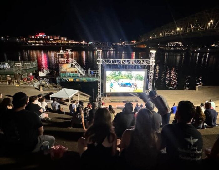 big screen at Oktoberfest Zinzinnati in Cincinnati OH