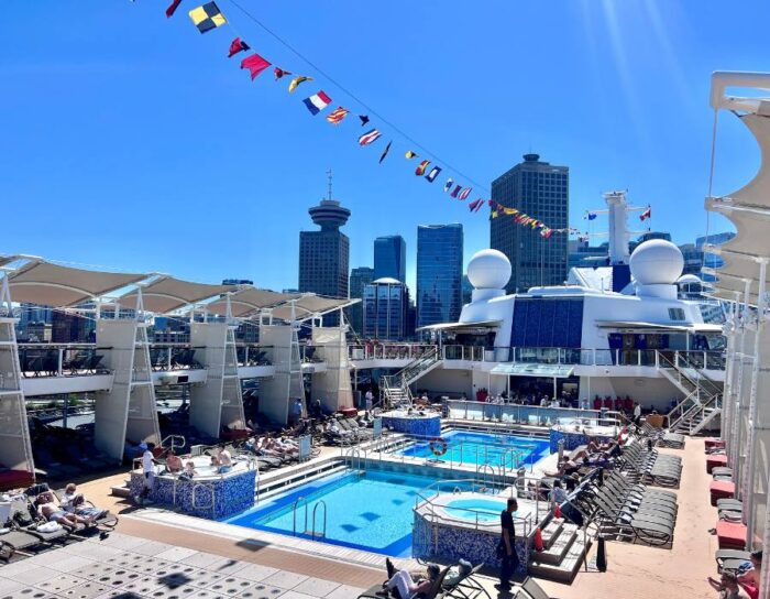 outdoor pools on the Celebrity Eclipse