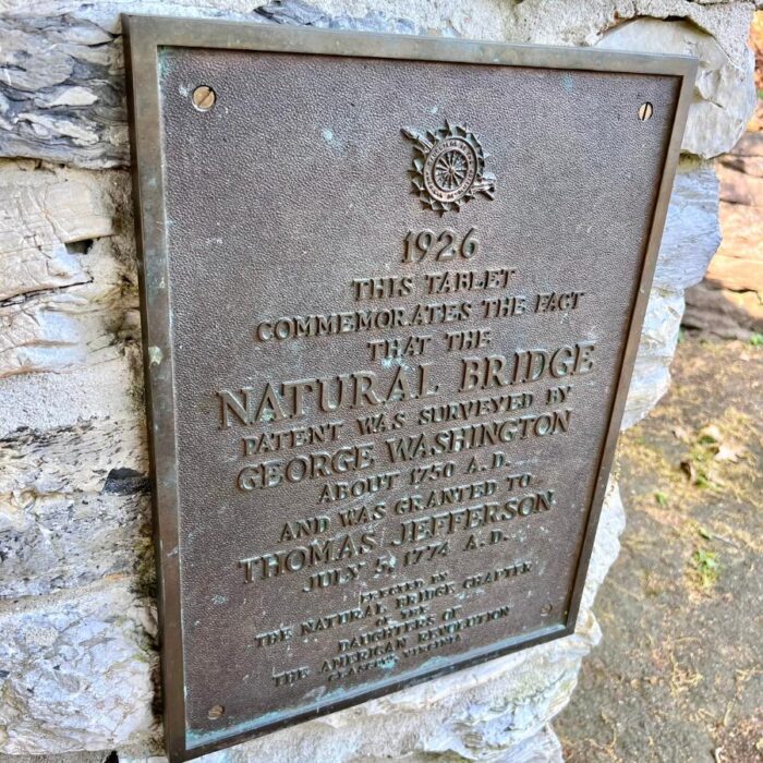 sign at Natural Bridge State Park in Virginia 