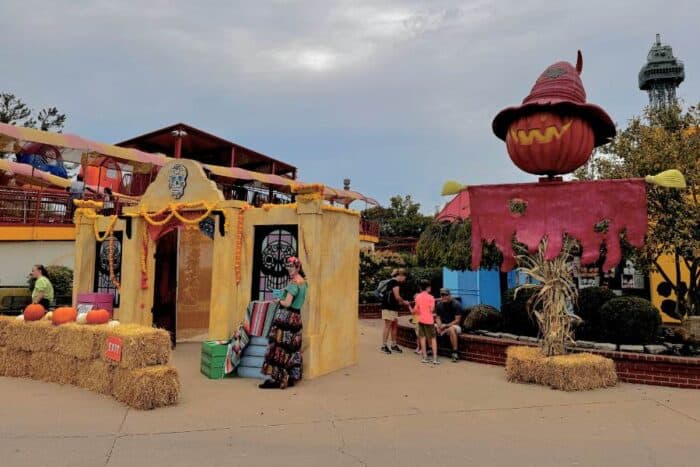 trick or treat area at Kings Island 