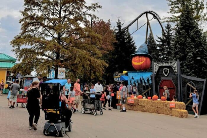 trick or treat area at Kings Island 