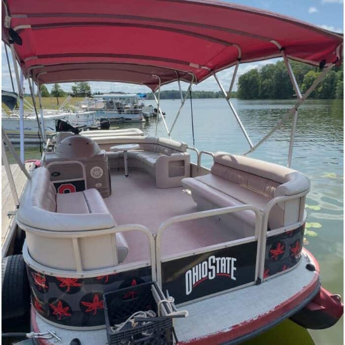 Ohio State University pontoon rental at Rocky Fork Boat Rentals