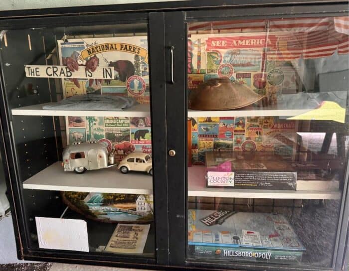 display case inside World's Largest Horseshoe Crab