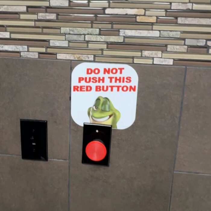 the red button in the Kentucky Disco Bathroom