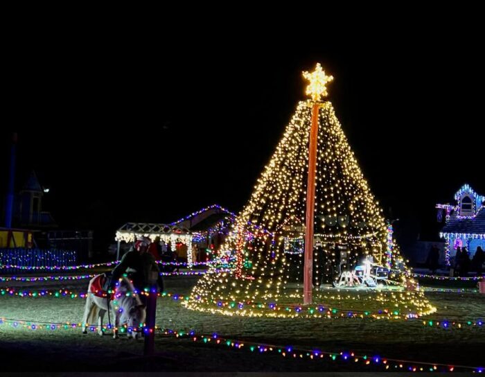 Christmas tree at Yuletide Village in Ohio