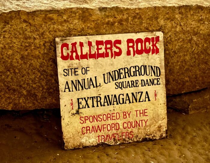 caller rock sign in Marengo Cave in Indiana