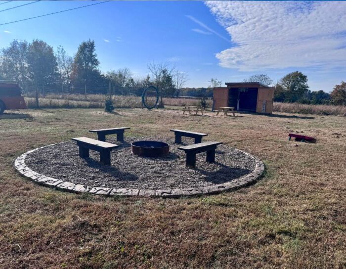 fire pit at The Reindeer Farm Bowling Green KY