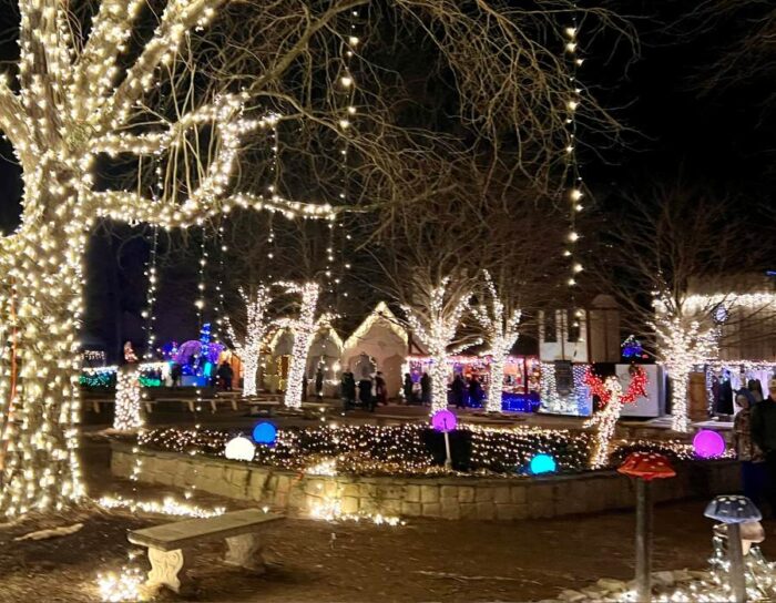 holiday lights at Yuletide Village