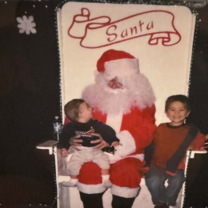 kids with Santa at Christmas 