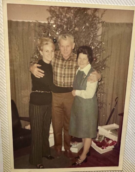 old photo family around Christmas