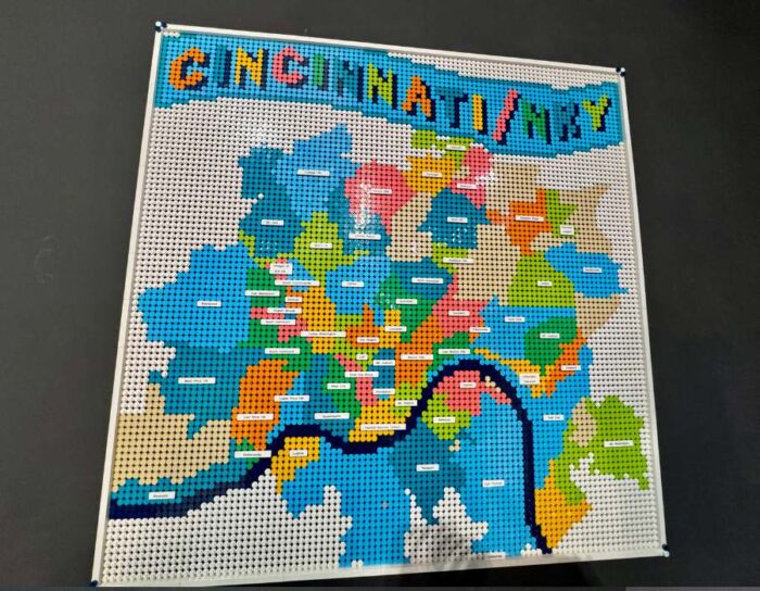Cincinnati/ NKY map at The Brickery Cafe and Play 