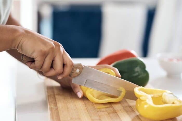 cutting vegetables 