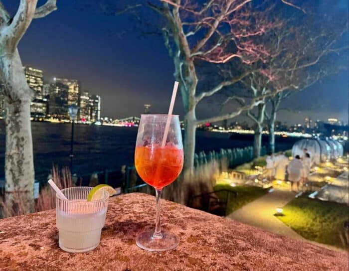 drinks at QC NY Spa on Governors Island in New York