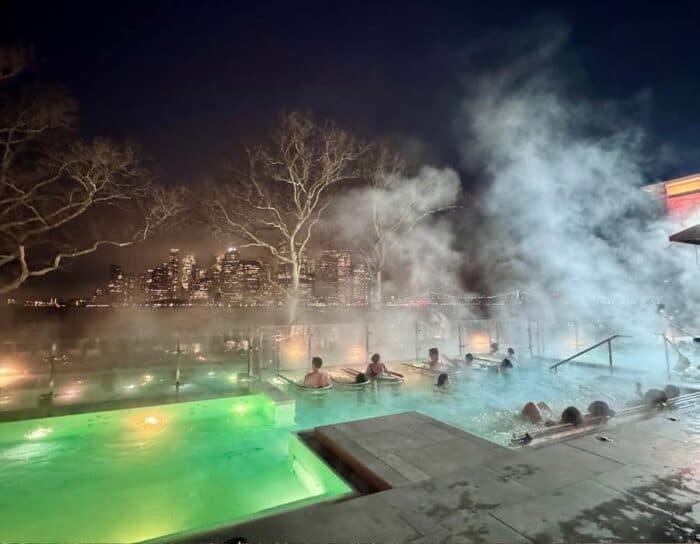 outdoor pool at QC NY Spa on Governors Island in New York