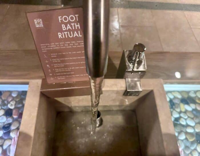 foot bath ritual  at QC NY Spa