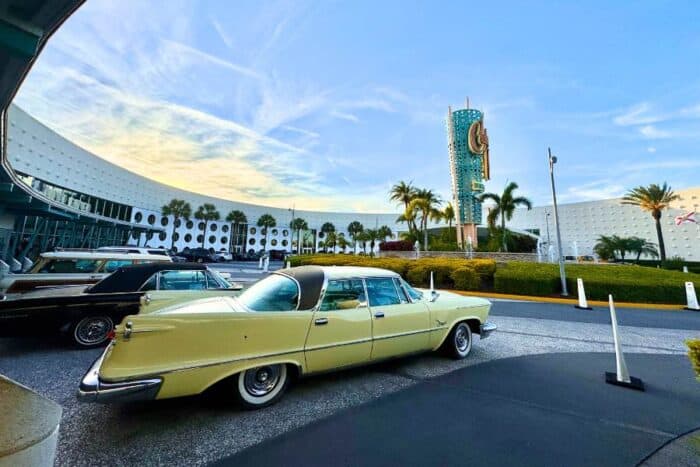 Classic cars at Universal Cabana Bay Beach Resort
