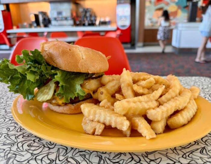 burger from Bayliner Diner at Universal Cabana Bay Beach Resort