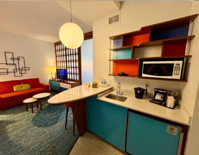 kitchenette in family suite at Universal Cabana Bay Beach Resort