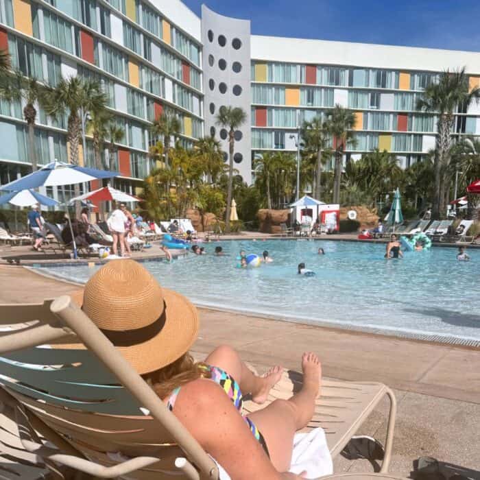 woman by the pool at Universal Cabana Bay Beach Resort